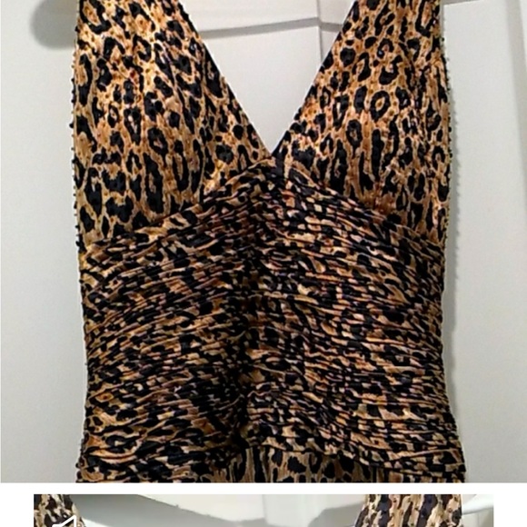 Tony Bowls animal print evening gown sz 10 New - Picture 1 of 12